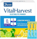 VitalHarvest 24 Paquetes de Electrolitos en Polvo, 7 Sabores, Sin Azúcar, Hidratación, Mezcla Líquida para Bebida Diaria, Bajo en Sodio, Limón Lima - imagen 1