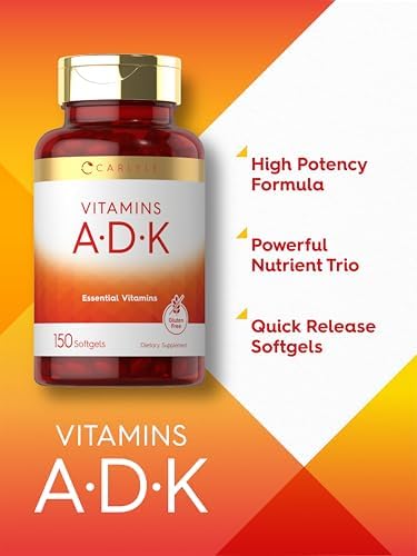Suplemento de Vitaminas ADK Carlyle | 150 Softgels | Vitaminas A, D3 (5000 IU), K1, K2 (MK-4 & MK-7) | Sin OGM, Sin Gluten - imagen 4
