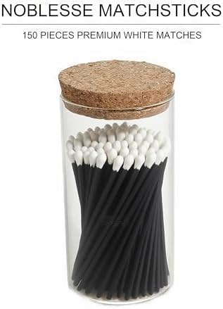 Fósforos de Seguridad Noblesse de Colores | Fósforos de 4 Pulgadas en Tarro de Vidrio | 150 Piezas | Ideal para Encender Velas | Incluye 10 Velas y - imagen 2