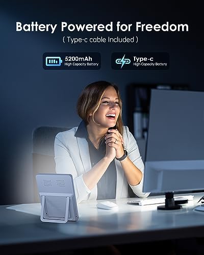Lámparas de Terapia de Luz SUXIO Recargables, 10000 Lux, Luz Solar con Función de Despertador, Caja de Terapia para Mejorar el Ánimo en Casa/Oficina - imagen 2