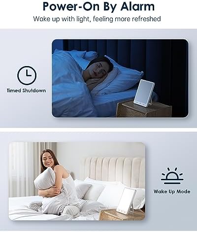 Lámparas de Terapia de Luz SUXIO Recargables, 10000 Lux, Luz Solar con Función de Despertador, Caja de Terapia para Mejorar el Ánimo en Casa/Oficina - imagen 4