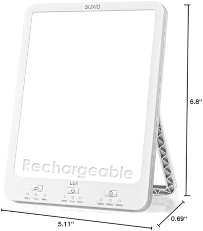 Lámparas de Terapia de Luz SUXIO Recargables, 10000 Lux, Luz Solar con Función de Despertador, Caja de Terapia para Mejorar el Ánimo en Casa/Oficina - imagen 7