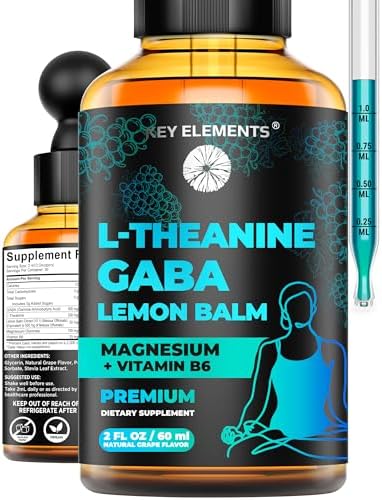 Suplemento de GABA Líquido KEY ELEMENTS con L-Teanina | 500mg de GABA y 200mg de L-Teanina con Extracto de Melisa, Magnesio y Vitamina B6 - imagen 1
