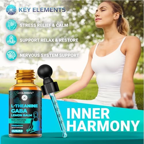 Suplemento de GABA Líquido KEY ELEMENTS con L-Teanina | 500mg de GABA y 200mg de L-Teanina con Extracto de Melisa, Magnesio y Vitamina B6 - imagen 2