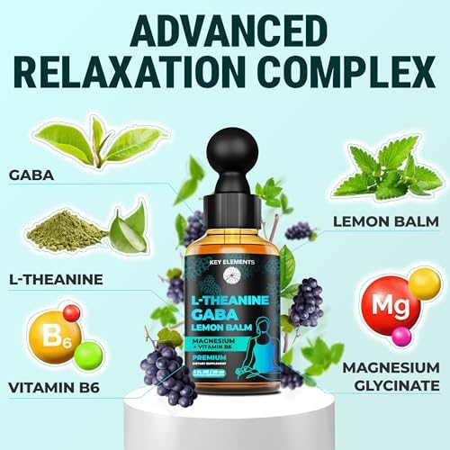 Suplemento de GABA Líquido KEY ELEMENTS con L-Teanina | 500mg de GABA y 200mg de L-Teanina con Extracto de Melisa, Magnesio y Vitamina B6 - imagen 3