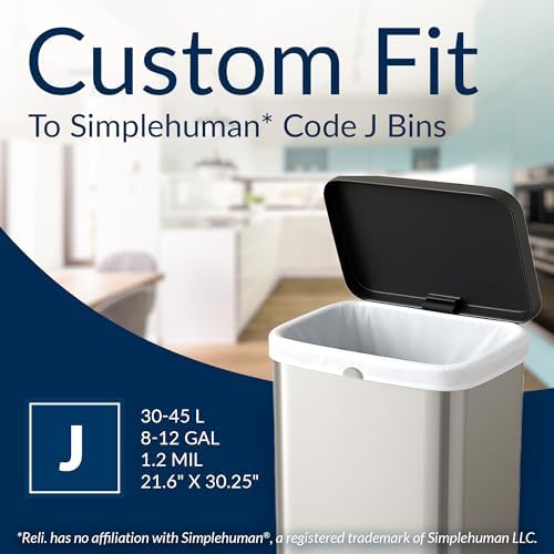 Reli. SuperFit Código J (120 Piezas) | Compatible con Simplehuman Código J | Bolsas de Basura con Cuerda | Paquete de Dispensador | 30-45 Litros / - imagen 5