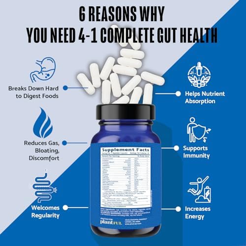 Probióticos y Enzimas Digestivas 4 en 1 - Salud Digestiva Completa para Hombres y Mujeres - Alivio de Gas y Distensión - 60 Cápsulas No GMO - imagen 2