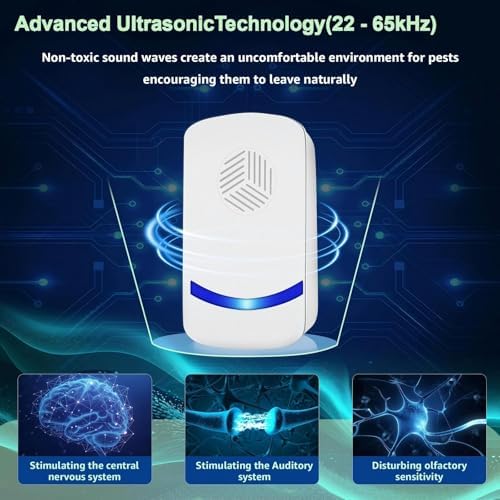 Repelente Ultrasónico HOMEPAC 2026 Mejorado, Control de Plagas Interior para Cucarachas, Hormigas, Moscas, Mosquitos y Roedores, 6 Piezas - imagen 6