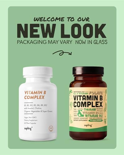 Sapling Complejo de Vitaminas B Vegano - Mezcla de Alimentos Integrales con Vitaminas Esenciales B1, B2, B3, B5, B6, B7, Folato, B12 - 60 Cápsulas - imagen 2