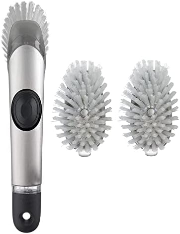 Cepillo de Cocina OXO de Acero Inoxidable con Dispensador de Jabón y 2 Refills para Cepillo - imagen 1
