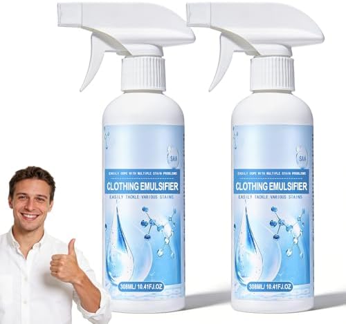 Removedor de Manchas para Ropa 2 Piezas, Spray Emulsificador No Iónico, Limpiador Potente con Enzimas Activas para Lavado de Ropa - imagen 1