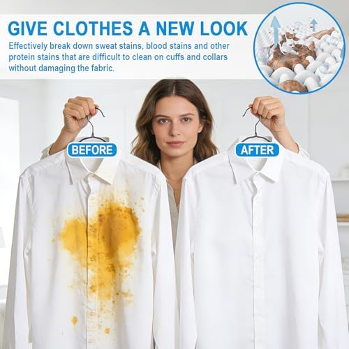 Removedor de Manchas para Ropa 2 Piezas, Spray Emulsificador No Iónico, Limpiador Potente con Enzimas Activas para Lavado de Ropa - imagen 8