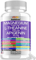 Suplemento de Complejo de Magnesio 1000mg, L Teanina 200mg, Apigenina 50mg con Magnesio, Manzanilla, 5-HTP, Pasiflora, B6 y Ashwagandha - Hecho en - imagen 1
