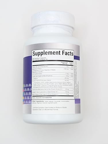 Suplemento de Complejo de Magnesio 1000mg, L Teanina 200mg, Apigenina 50mg con Magnesio, Manzanilla, 5-HTP, Pasiflora, B6 y Ashwagandha - Hecho en - imagen 7