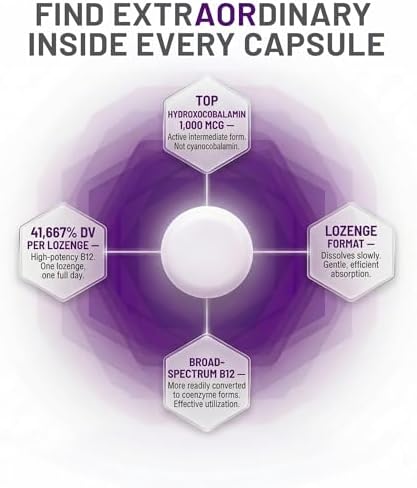 AOR Hydroxy B12 1000mcg 60 Tabletas, Suplemento Vegano de 60 Días para Vitalidad Diaria - imagen 3