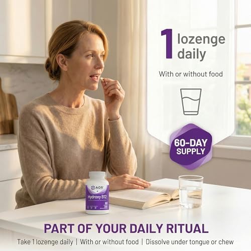 AOR Hydroxy B12 1000mcg 60 Tabletas, Suplemento Vegano de 60 Días para Vitalidad Diaria - imagen 4