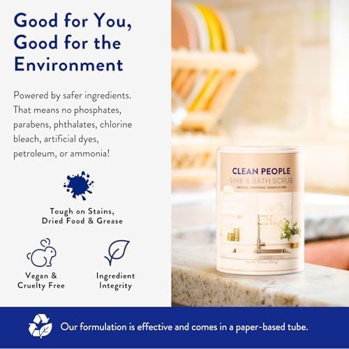 THE CLEAN PEOPLE Limpiador para Fregaderos y Baños - Elimina Manchas Difíciles, Grasa y Olores - 2 Piezas, Aroma a Cítricos - imagen 2
