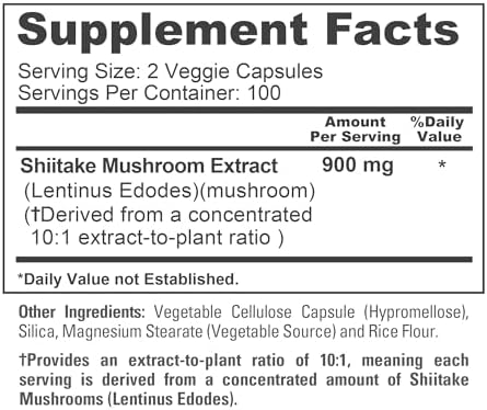 NusaPure Hongo Shiitake, 900 mg, 200 Cápsulas Veganas (Sin OGM, Veganas) - imagen 4