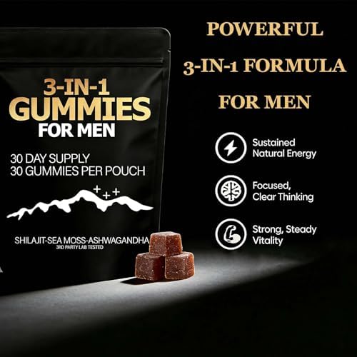 Gummies Zenith 3 en 1 para Hombres, Shilajit Gold con Musgo Marino, Ashwagandha, Miel Manuka Orgánica y Extracto de Raíz de Bardana, Apoyo Energético - imagen 3