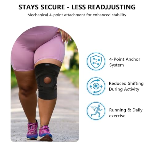 Faja para Rodilla Nvorliy para Hombres y Mujeres Talla Grande (XL/2XL/3XL) - Soporte Ajustable para Dolor de Artritis y Desgarro de Menisco con - imagen 5