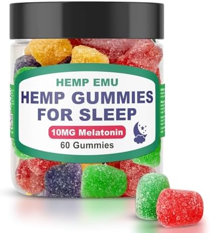 Gomitas de Cáñamo Emu para Dormir - Duerme Más Rápido y Profundo - 10mg de Melatonina + Extracto de Cáñamo Premium, 2 Gomitas por Porción - 60 - imagen 1