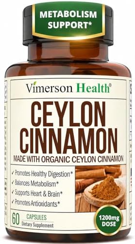 Cápsulas de Canela de Ceylán Orgánica - Suplementos de Canela Verdadera para Balance de Inflamación, Función Cognitiva y Soporte Antioxidante. 60 - imagen 1