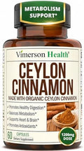 Cápsulas de Canela de Ceylán Orgánica - Suplementos de Canela Verdadera para Balance de Inflamación, Función Cognitiva y Soporte Antioxidante. 60 - imagen 1