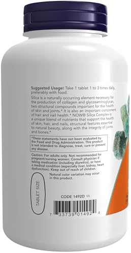 NOW Foods - Complejo de Sílice Vegetariano 500 mg - 180 Tabletas - imagen 3