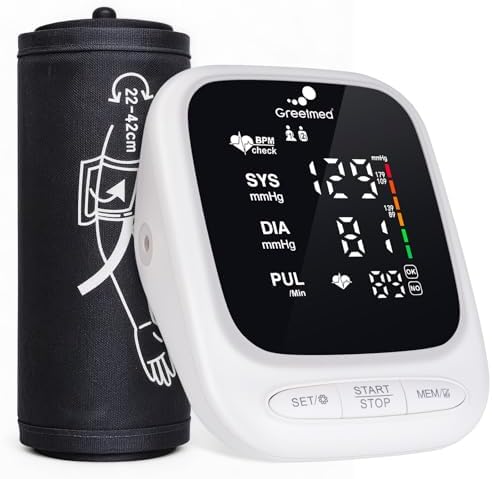 Monitor de Presión Arterial Automático para Brazo, Máquina Recargable con Pantalla LED Digital, Manguito Grande Ajustable 8.7-16.5, Modelo para Doble - imagen 1