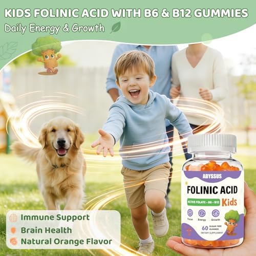 Gomitas ABYSSUS para Niños con Ácido Folínico, B6 Activo (P5P) y B12 Metílico - Apoyo para Cerebro, Concentración, Energía y Crecimiento Saludable, - imagen 3