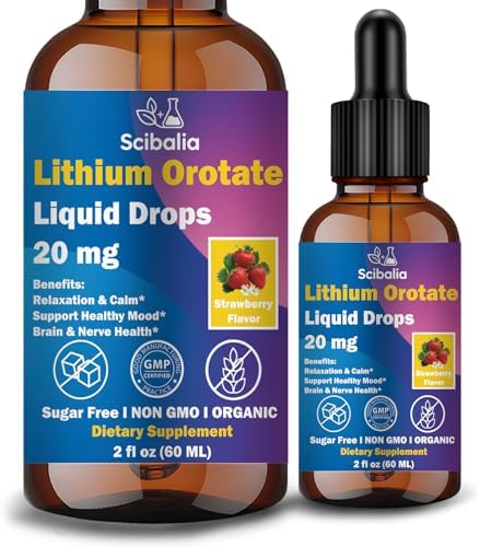 Scibalia Gotas Líquidas de Orotato de Litio 20mg, Suplemento Potente 11 en 1 con NAC, Magnesio, Ashwagandha, Teanina, Vitamina D3, B6 y B12 para - imagen 1