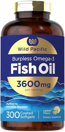 Aceite de Pescado Burpless Carlyle 3600 mg | 300 Cápsulas Blandas | Omega-3 Sabor Limón | Suplemento Sin OGM y Sin Gluten | Wild Pacific - imagen 1