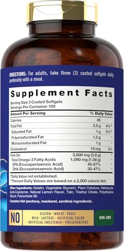 Aceite de Pescado Burpless Carlyle 3600 mg | 300 Cápsulas Blandas | Omega-3 Sabor Limón | Suplemento Sin OGM y Sin Gluten | Wild Pacific - imagen 2