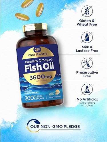 Aceite de Pescado Burpless Carlyle 3600 mg | 300 Cápsulas Blandas | Omega-3 Sabor Limón | Suplemento Sin OGM y Sin Gluten | Wild Pacific - imagen 5