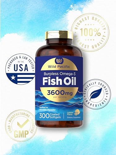 Aceite de Pescado Burpless Carlyle 3600 mg | 300 Cápsulas Blandas | Omega-3 Sabor Limón | Suplemento Sin OGM y Sin Gluten | Wild Pacific - imagen 6