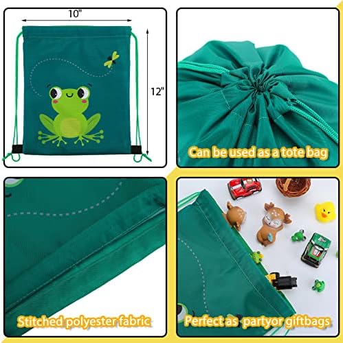Shappy 24 Piezas de Bolsas de Regalo con Cuerda para Fiesta, Animales de Caricatura, Dulces y Sorpresas para Cumpleaños de Niños y Niñas - imagen 3