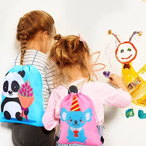 Shappy 24 Piezas de Bolsas de Regalo con Cuerda para Fiesta, Animales de Caricatura, Dulces y Sorpresas para Cumpleaños de Niños y Niñas - imagen 5