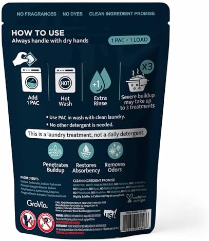 GroVia Mighty Bubbles Tratamiento de Limpieza Profunda para Ropa | 20 Piezas - imagen 2
