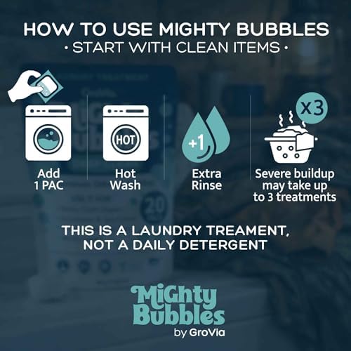 GroVia Mighty Bubbles Tratamiento de Limpieza Profunda para Ropa | 20 Piezas - imagen 3