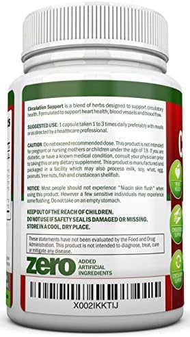 Suplemento Herbal para el Apoyo a la Circulación Sanguínea - Mejora el Flujo Sanguíneo, Arterias y Venas - Con Espino, Niacina, L-Arginina, Escoba de - imagen 5