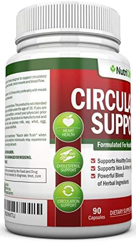 Suplemento Herbal para el Apoyo a la Circulación Sanguínea - Mejora el Flujo Sanguíneo, Arterias y Venas - Con Espino, Niacina, L-Arginina, Escoba de - imagen 6