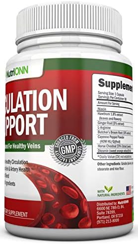 Suplemento Herbal para el Apoyo a la Circulación Sanguínea - Mejora el Flujo Sanguíneo, Arterias y Venas - Con Espino, Niacina, L-Arginina, Escoba de - imagen 7