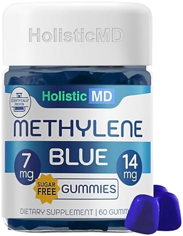 Holistic MD Methylene Blue para Humanos USP Grado Farmacéutico 7mg y 14mg - Calidad Certificada - Sin Azúcar Vegano - Sabor a Baya 60 Gomas - imagen 1