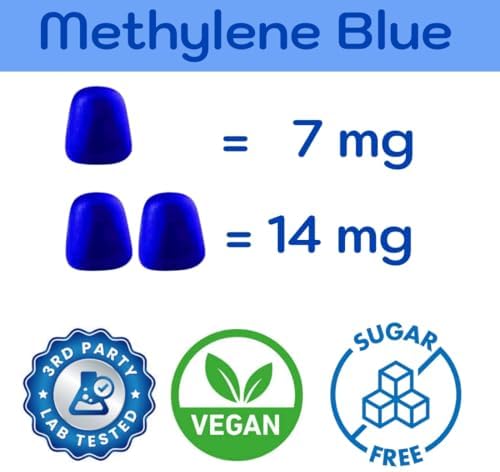 Holistic MD Methylene Blue para Humanos USP Grado Farmacéutico 7mg y 14mg - Calidad Certificada - Sin Azúcar Vegano - Sabor a Baya 60 Gomas - imagen 2