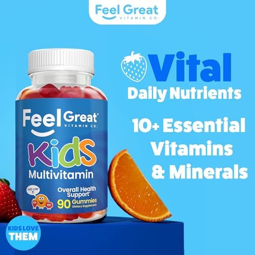 Gomitas Multivitamínicas Feel Great para Niños | Sabor Cítrico y Fresa | Con Vitamina D para Huesos, Músculos e Inmunidad | 45 Días de Suministro - imagen 2