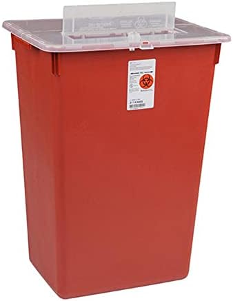 Contenedor de Desechos Punzocortantes Sharps-A-Gator Covidien de 10 Galones con Tapa Vertical Roja, Cantidad: 1 - imagen 1