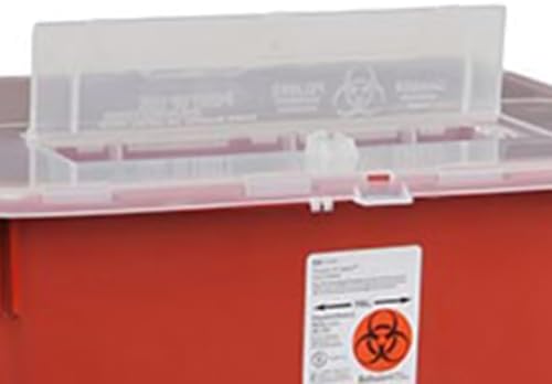 Contenedor de Desechos Punzocortantes Sharps-A-Gator Covidien de 10 Galones con Tapa Vertical Roja, Cantidad: 1 - imagen 2