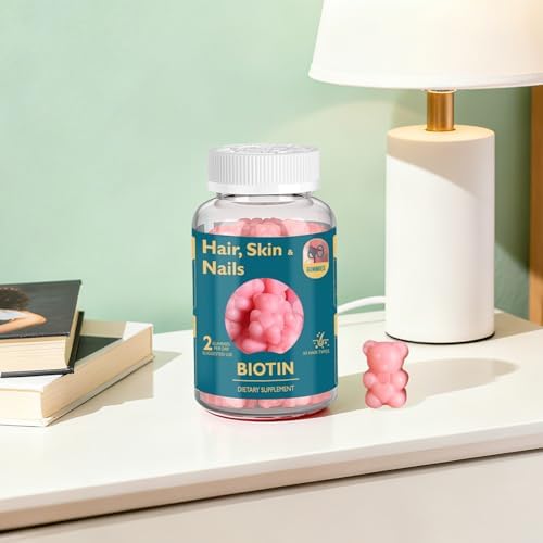Gomitas de Biotina Ficpoud para Cabello, Piel y Uñas, Vitaminas Veganas para Hombres y Mujeres, Apoya el Crecimiento del Cabello, 30 Días - imagen 7