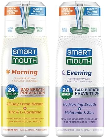 Paquete de Enjuague Bucal SmartMouth Advanced Liposomal para Mañana y Noche - Sin Mal Aliento por la Mañana y Frescura Todo el Día - Dúo de Enjuague - imagen 1
