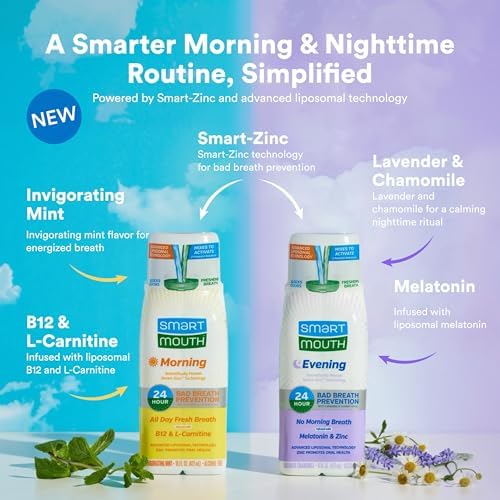 Paquete de Enjuague Bucal SmartMouth Advanced Liposomal para Mañana y Noche - Sin Mal Aliento por la Mañana y Frescura Todo el Día - Dúo de Enjuague - imagen 2